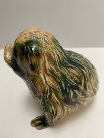 Enamelled terracotta dog from JAPAN