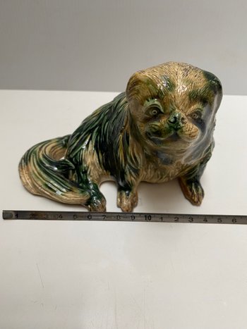 Enamelled terracotta dog from JAPAN