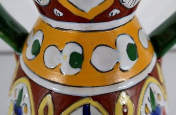 Polychrome Vase in glazed earthenware, Nabeul - 1920