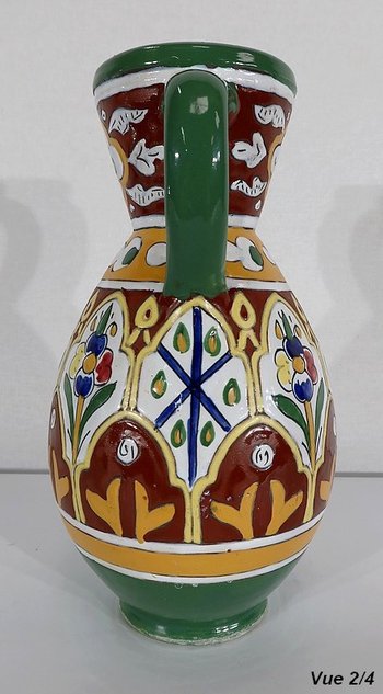 Polychrome Vase in glazed earthenware, Nabeul - 1920