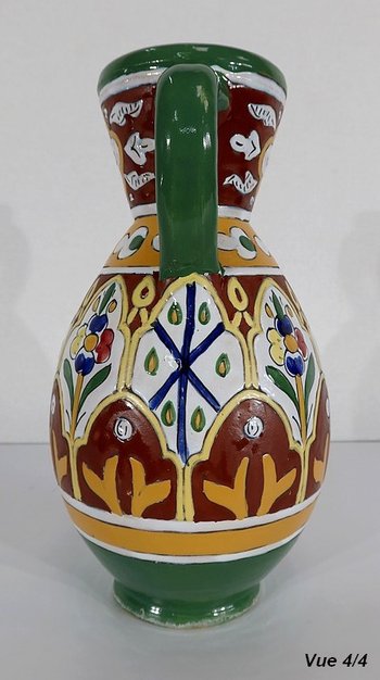 Polychrome Vase in glazed earthenware, Nabeul - 1920