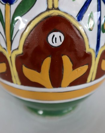 Polychrome Vase in glazed earthenware, Nabeul - 1920