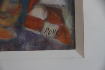 Une Huile Sur Toile De Style Cubiste Signée Rohr, d'époque XXe Siècle