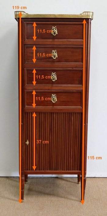  Petit Chiffonnier en Acajou, style Louis XVI - Fin XIXe 