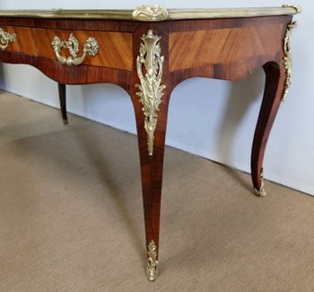  Bureau d’Apparat en Bois de Rose et Bois de Violette, style Louis XV - 2ème moitié XIXe 