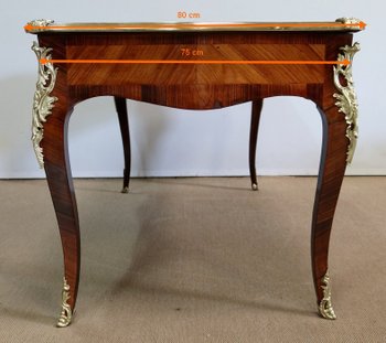  Bureau d’Apparat en Bois de Rose et Bois de Violette, style Louis XV - 2ème moitié XIXe 