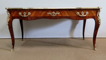  Bureau d’Apparat en Bois de Rose et Bois de Violette, style Louis XV - 2ème moitié XIXe 