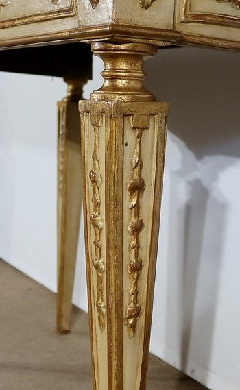  Marble and gilded wood console, Louis XVI style - 2nd part of the 19th century