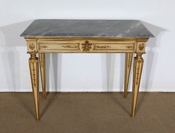  Marble and gilded wood console, Louis XVI style - 2nd part of the 19th century