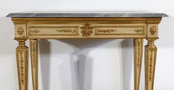  Marble and gilded wood console, Louis XVI style - 2nd part of the 19th century