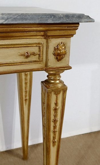  Marble and gilded wood console, Louis XVI style - 2nd part of the 19th century