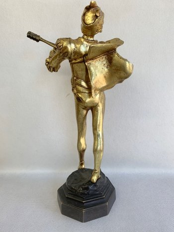 A. De Wever  -  Sculpture En Bronze - Méphisto à La Mandoline