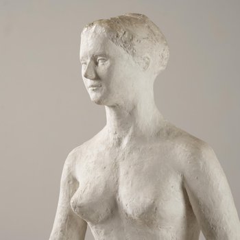 Gertrude Bret, Seated Woman, 1900s, Plaster Sculpture