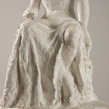 Gertrude Bret, Seated Woman, 1900s, Plaster Sculpture