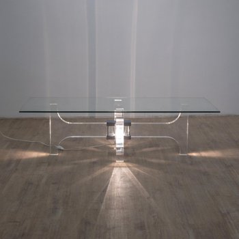 Illuminated Acrylic Glass Coffee Table by Philippe Jean