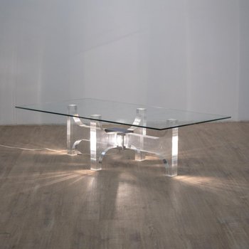 Illuminated Acrylic Glass Coffee Table by Philippe Jean