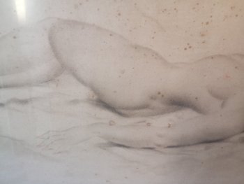 Lithograph - Reclining nude - Ch. Ponsard