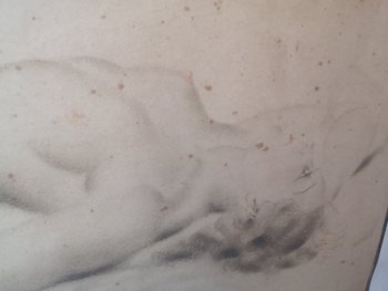 Lithograph - Reclining nude - Ch. Ponsard