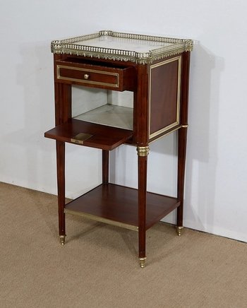  Small solid mahogany and marble middle cabinet, Louis XVI style - Period 1900