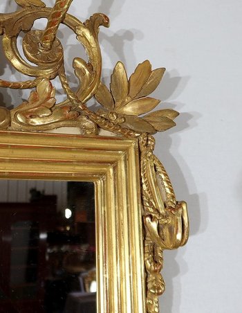  Miroir en bois doré à la feuille d'Or Louis XVI – 2ème partie XIXe 