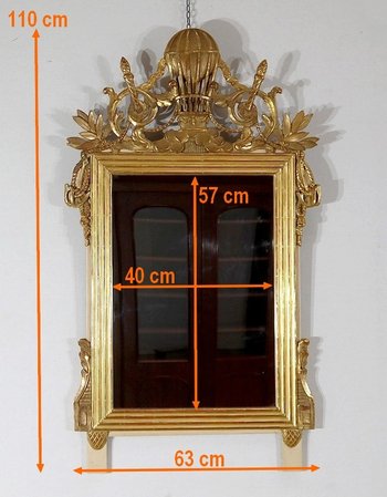  Miroir en bois doré à la feuille d'Or Louis XVI – 2ème partie XIXe 