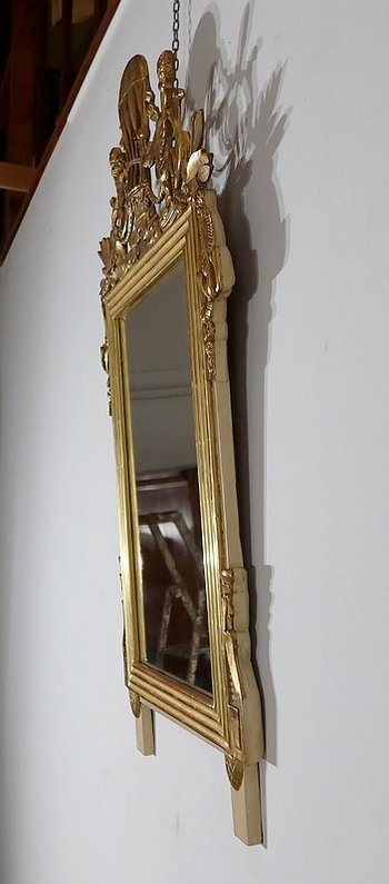  Miroir en bois doré à la feuille d'Or Louis XVI – 2ème partie XIXe 