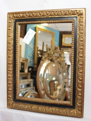 Small Napoleon III Golden Rectangle Mirror 38 X 49 Cm