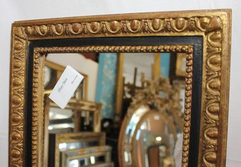 Small Napoleon III Golden Rectangle Mirror 38 X 49 Cm