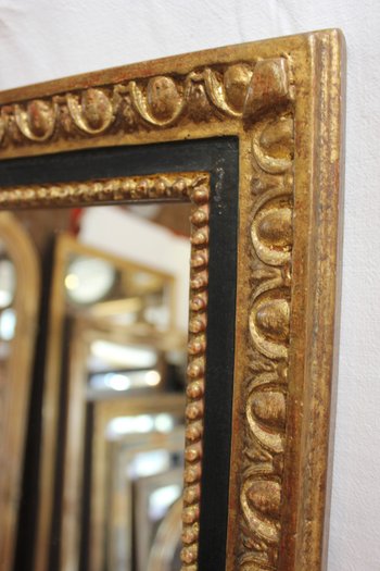 Small Napoleon III Golden Rectangle Mirror 38 X 49 Cm