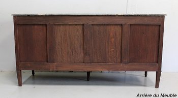 Credenza Luigi XVI in mogano cubano e marmo fiammato - XVIII