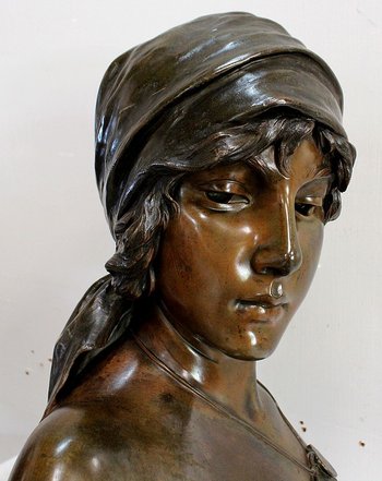 "Ragazza boema" in bronzo di E. Villanis - Inizio XX secolo