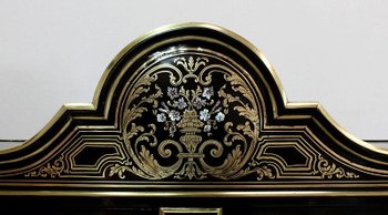 Rare Cabinet en Bois Noirci et Laiton, époque Napoléon III - XIXe