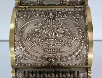 Petit modèle de caisse enregistreuse en Bronze ciselé, « National Cash Register Co.», modèle 312 – Début XXe