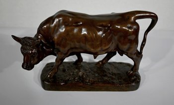 Bronzo "Il toro" di L. Vidal, 1867 - XIX secolo