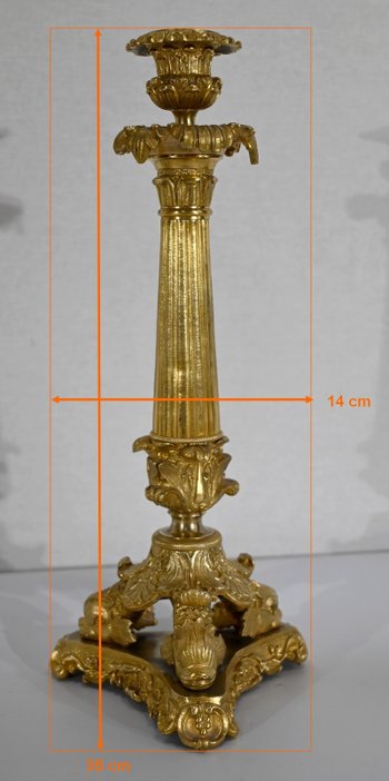 Pair of bronze torches, Restoration period - Early 19th century