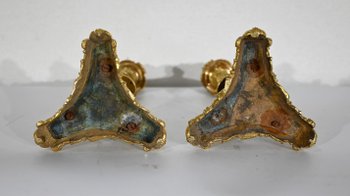 Pair of bronze torches, Restoration period - Early 19th century