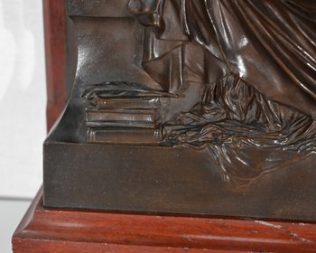 Stele aus Bronze und Marmor, "La Pensée", von H. Chapu - Ende 19.