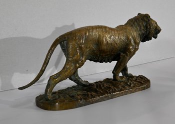 "Tigre che cammina" in bronzo, di C. Fratin - Metà del XIX secolo