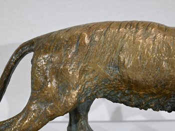 "Tigre che cammina" in bronzo, di C. Fratin - Metà del XIX secolo