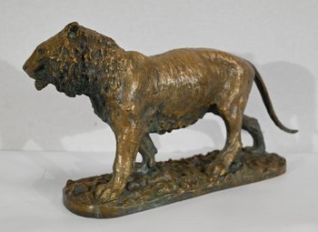 "Tigre che cammina" in bronzo, di C. Fratin - Metà del XIX secolo