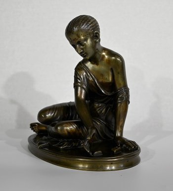 Bronze " La Joueuse d'Osselets " nach einer antiken Statue - XIX.