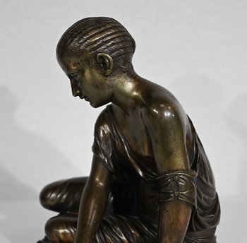 Bronze " La Joueuse d'Osselets " nach einer antiken Statue - XIX.