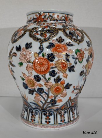 Wichtige Vase mit Imari-Dekor, signiert H. Gibot - 1943