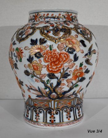 Wichtige Vase mit Imari-Dekor, signiert H. Gibot - 1943