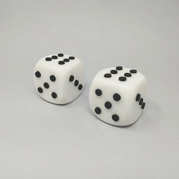 1970 Superb pair of large dice in Italian marble. Made in Italy