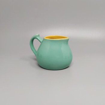 1980 Magnificent green and yellow ceramic tea/coffee service by Naj Oleari. Made in Italy