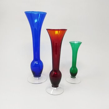 1970 Magnifico Set di 3 Vasi di Seguso, in Vetro di Murano, Made in Italy