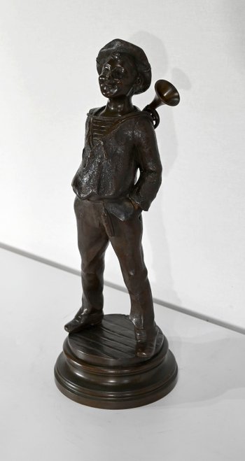 Bronze " L'Enfant au clairon ", by J. Rousseau - Early XXth century