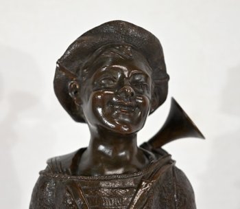 Bronze " L'Enfant au clairon ", by J. Rousseau - Early XXth century