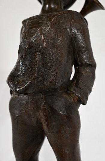 Bronze " L'Enfant au clairon ", by J. Rousseau - Early XXth century